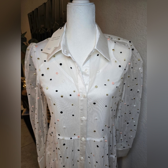 English Factory White Ruffled Tiered Dress Size S - Picture 7 of 14